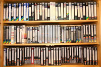 Photograph of part of Peter Heathwood's video collection